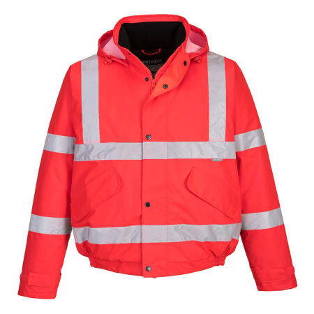 S463 Hi-Vis Winter Bomber Jacket  Red