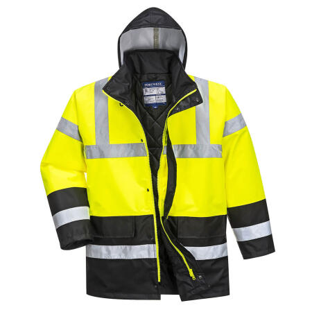 S466 Hi-Vis Contrast Winter Traffic Jacket  Yellow/Black