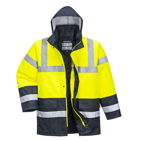 S466 Hi-Vis Contrast Winter Traffic Jacket  Yellow