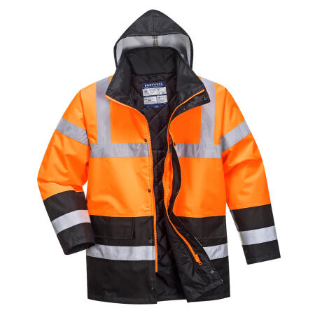 S467 Hi-Vis Contrast Winter Traffic Jacket Orange/Black