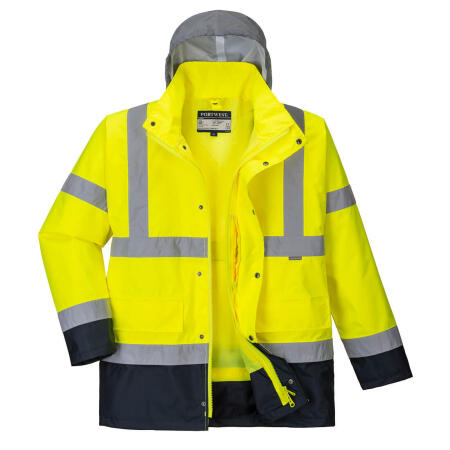 S471 Hi-Vis 4-in-1 Contrast Traffic Jacket  Yellow/Navy