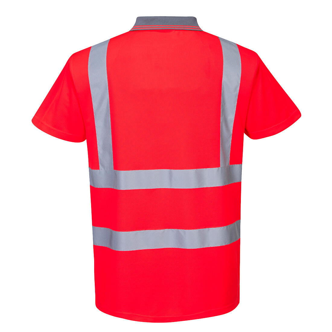 S477 Hi-Vis Polo Shirt S/S Red - Image 2