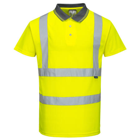 S477 Hi-Vis Polo Shirt S/S  Yellow