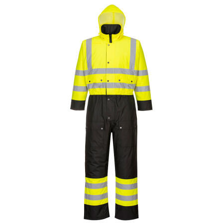 S485 Hi-Vis Contrast Winter Coverall Yellow/Black