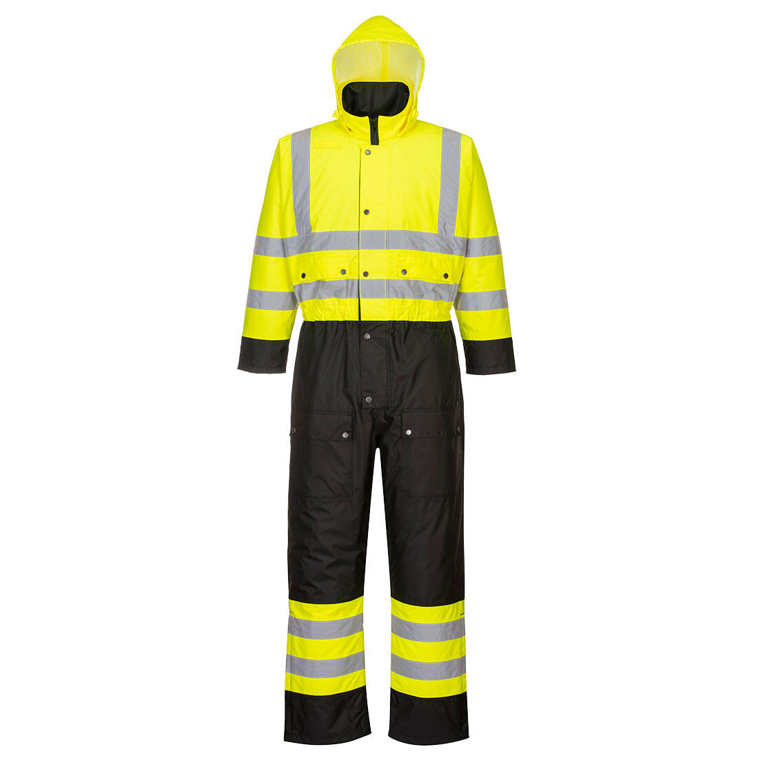 S485 Hi-Vis Contrast Winter Coverall Yellow/Black