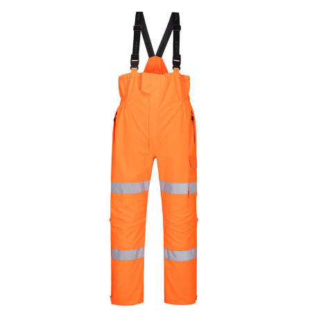 S594 Hi-Vis Extreme Rain Bib and Brace Orange