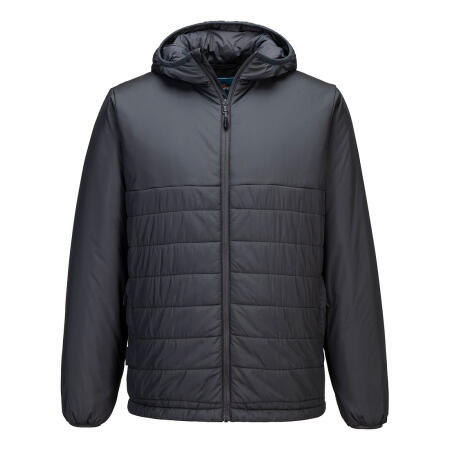 S608 Professional Hooded Insulated Baffle Jacket Metal Grey