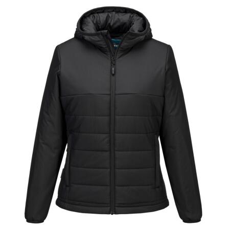 S613 Professional Women's Hooded Insulated Baffle Jacket Black