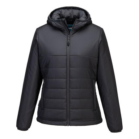 S613 Professional Women's Hooded Insulated Baffle Jacket Metal Grey