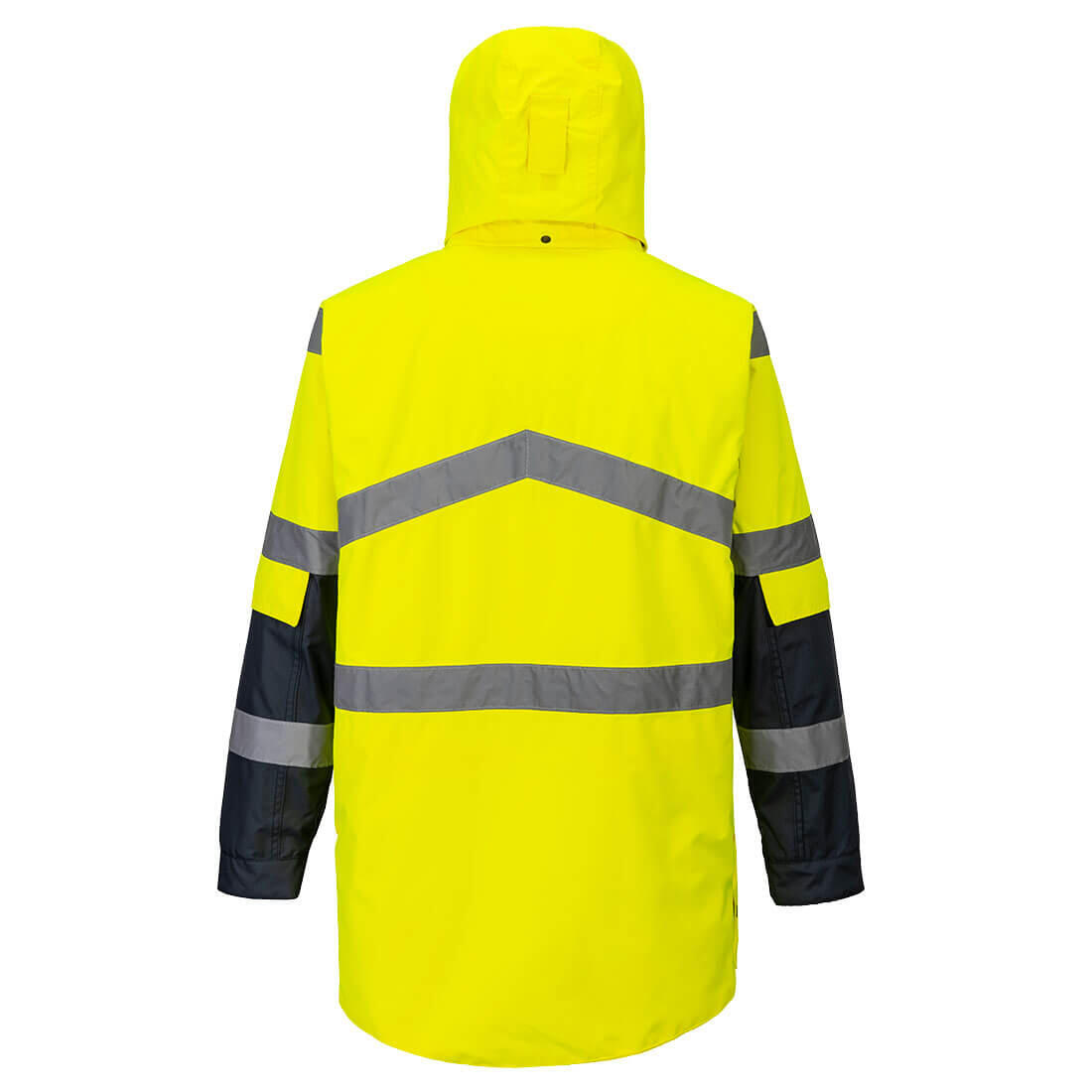 S760 Hi-Vis Breathable Contrast Rain Jacket Yellow/Navy - Image 2