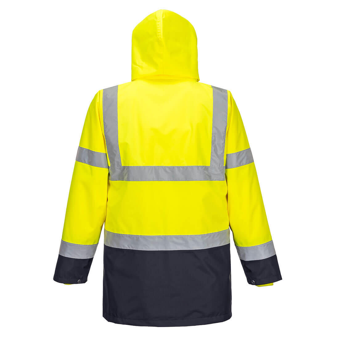 S766 Hi-Vis 5-in-1 Contrast Essential Jacket Yellow/Navy - Image 2
