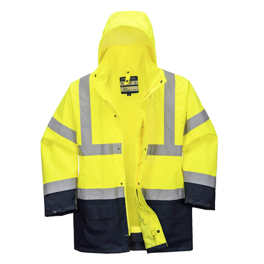 S766 Hi-Vis 5-in-1 Contrast Essential Jacket Yellow/Navy