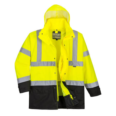S768 Hi-Vis 5-in-1 Contrast Executive Jacket  Yellow/Black