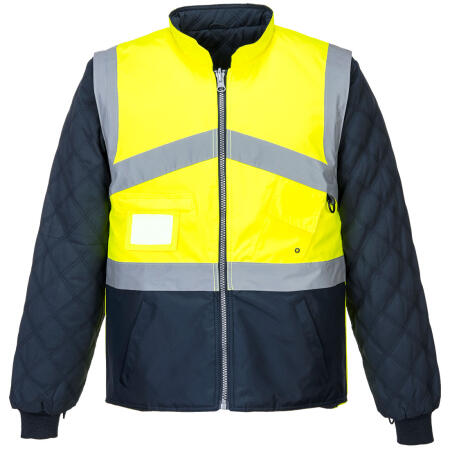 S769 Hi-Vis Breathable 2-in-1 Contrast Reversible Jacket  Yellow/Navy