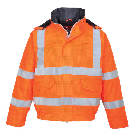 S773 Bizflame Rain Hi-Vis FR Winter Bomber Jacket Orange