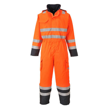 S775 Bizflame Rain Hi-Vis Constrast FR Winter Coverall Orange/Navy