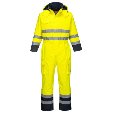 S775 Bizflame Rain Hi-Vis Constrast FR Winter Coverall Yellow/Navy
