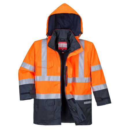 S779 Bizflame Rain Hi-Vis Constrast FR Jacket Orange/Navy