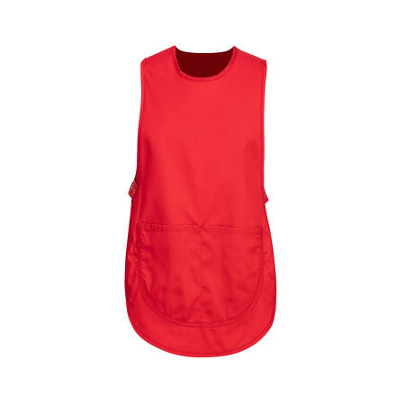 S843 Tabard Apron with Pocket  Red