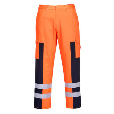 Portwest S919 Hi-Vis Ballistic Service Trousers Orange/Navy