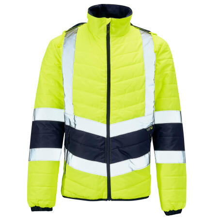 Supertouch Yellow Supertouch Hi Vis Yellow 2 Tone Puffer Jacket