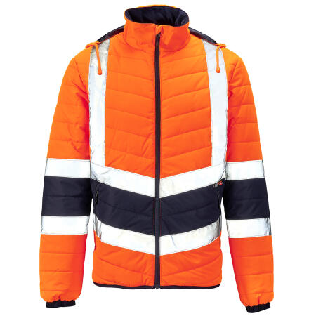 Supertouch Orange Supertouch Hi Vis Orange 2 Tone Puffer Jacket