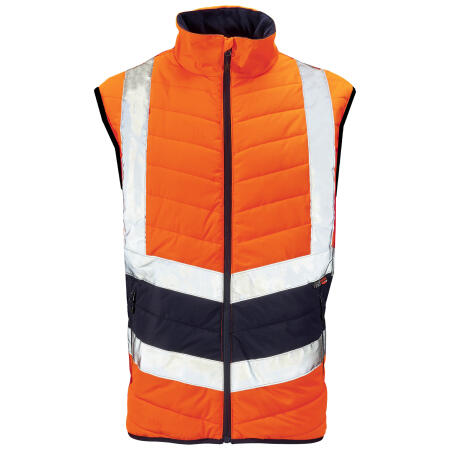 Supertouch Orange Supertouch Hi Vis Orange 2 Tone Puffer Bodywarmer