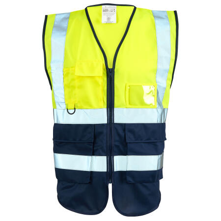 Supertouch Yellow/Navy Supertouch Hi Vis Yellow 2 Tone Executive Vest
