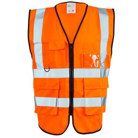 Supertouch Orange Supertouch Hi Vis Yellow 2 Tone Executive Vest
