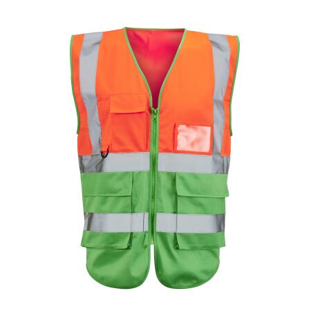 Supertouch Orange/Green Hi-vis 2 tone executive vest