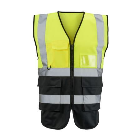 Supertouch Yellow/Black Hi-vis 2 tone executive vest