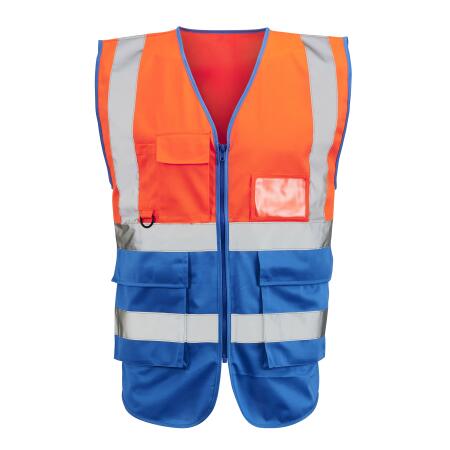Supertouch Orange/Royal Blue Hi-vis 2 tone executive vest