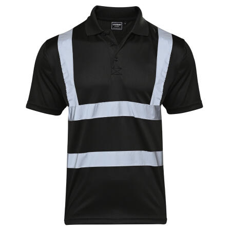 Supertouch Black Supertouch Hi Vis Black Bird Eye Polo Shirt