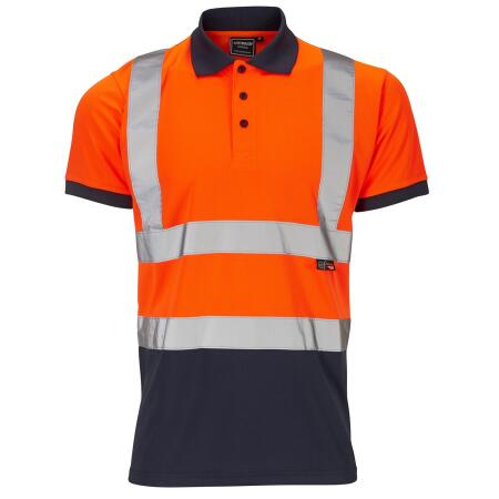 Supertouch Orange/Navy Supertouch Hi-Vis 2 Tone Orange Polo Shirt