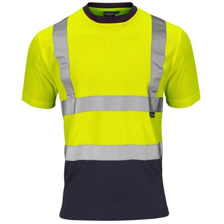 Supertouch Yellow/Navy Supertouch Hi-Vis 2 Tone Yellow T-Shirt