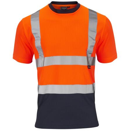 Supertouch Orange/Navy Supertouch Hi-Vis 2 Tone Orange T-Shirt