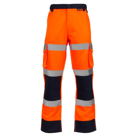 Supertouch Orange/Navy Supertouch Hi-Vis 2 Tone Orange Combat Trousers