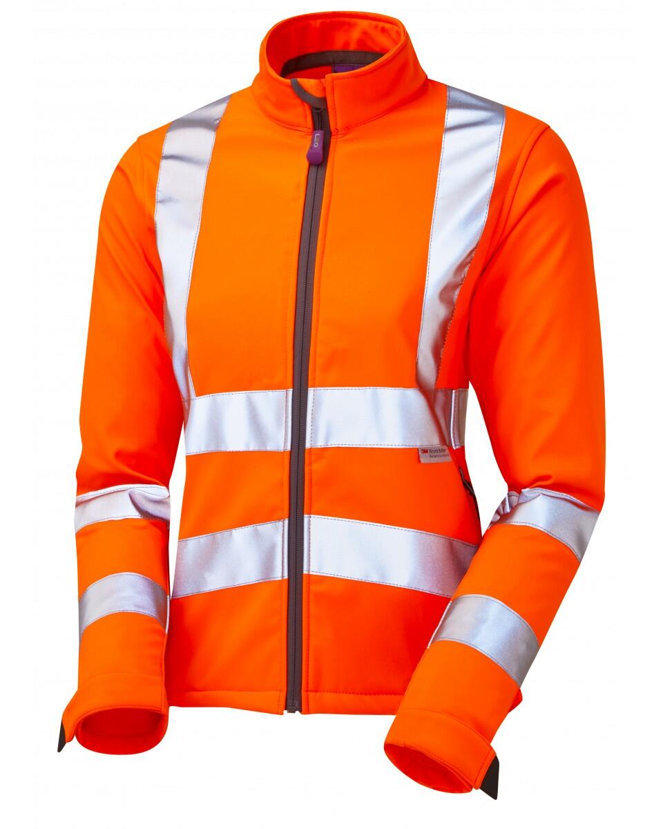 LEO Workwear HONEYWELL ISO 20471 Cl 2 Women's Softshell Jacket HV ORANGE