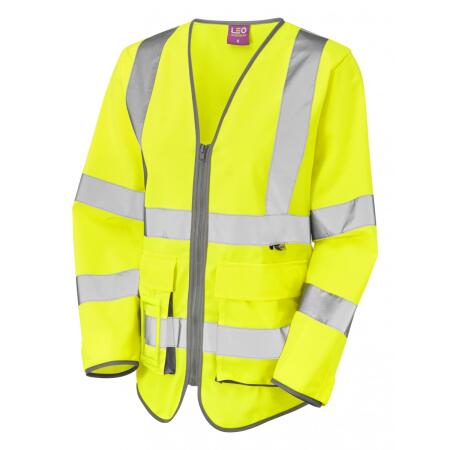 LEO Workwear BEAWORTHY ISO 20471 Cl 3 Superior Women's Sleeved Waistcoat HV YELLOW
