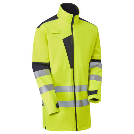 Supertouch Blue Sphere Yellow/Navy  HV System Eco 3-Layer Yellow Softshell Parka