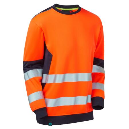 Supertouch Blue Sphere Orange/Navy  System Hi-Vis ECO Crew Neck Orange Sweatshirt
