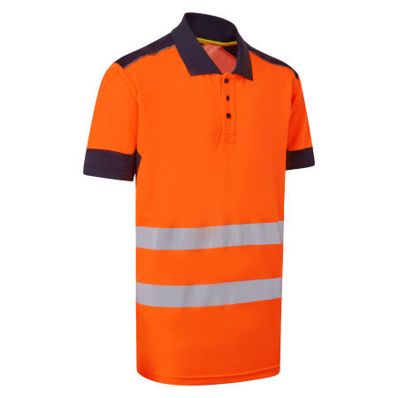 Supertouch Blue Sphere Orange/Navy  System Hi-Vis Eco Orange CottonCool Short Sleeve Polo