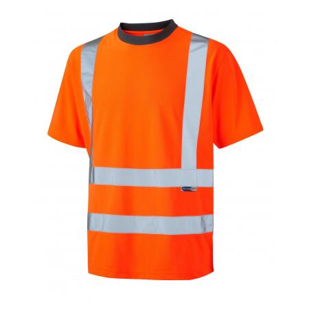 LEO Workwear BRAUNTON ISO 20471 Cl 2 Coolviz T-Shirt (EcoViz) HV ORANGE