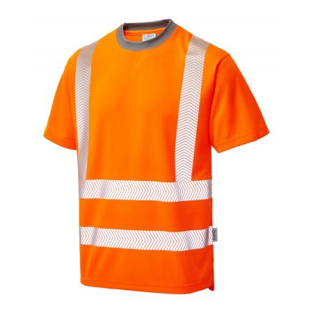 LEO Workwear LARKSTONE ISO 20471 Cl 2 Coolviz Plus T-Shirt HV ORANGE