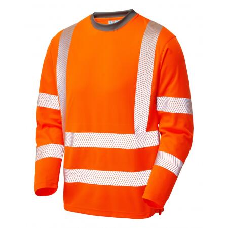 LEO Workwear CAPSTONE ISO 20471 Cl 3 Coolviz Plus Sleeved T-Shirt HV ORANGE