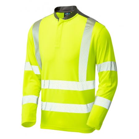 LEO Workwear CAPSTONE ISO 20471 Cl 3 Coolviz Plus Sleeved T-Shirt HV YELLOW