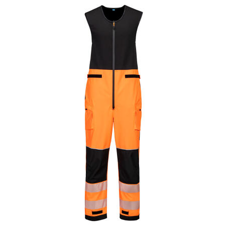 T150 PW3 Hi-Vis Rain Salopettes (3L) Orange/Black