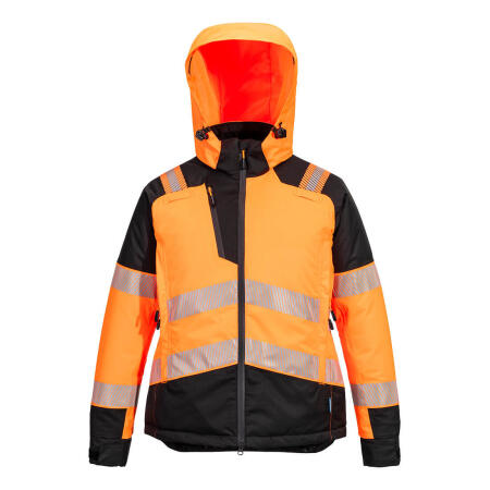 T162  PW3 Hi-Vis Women's Winter Jacket Orange/Black