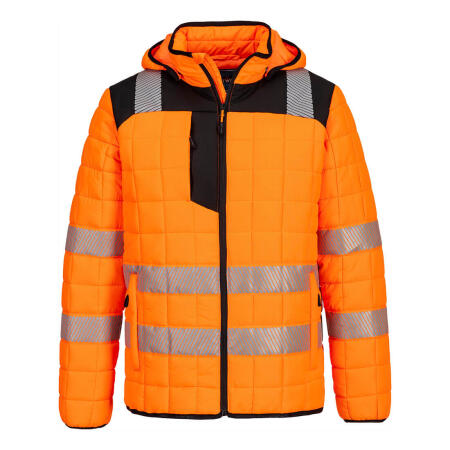T165 PW3 Hi-Vis Square Baffle Jacket Orange/Black