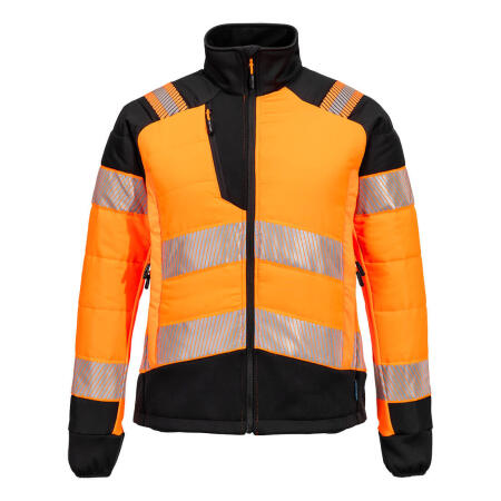T171 PW3 Hi-Vis Women's Hybrid Baffle Jacket Orange/Black